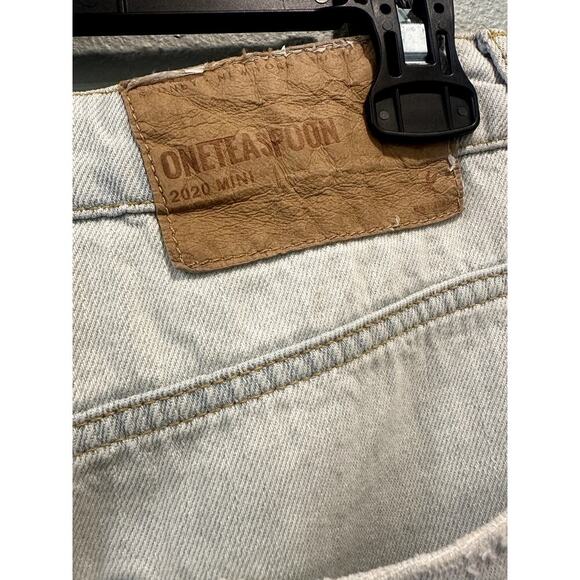 OneTeaspoon BRANDO 2020 MINI HIGH WAIST DENIM SKIRT WHITE - Picture 6 of 9